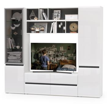 Корпус: белый/чёрный/фасады: МДФ белый глянец