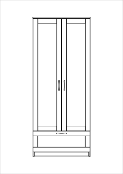 Шкаф для одежды Гуд Лакк Сириус (2 двери и 1 ящик)