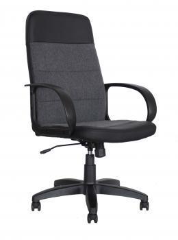 Ткань серая/экокожа черная