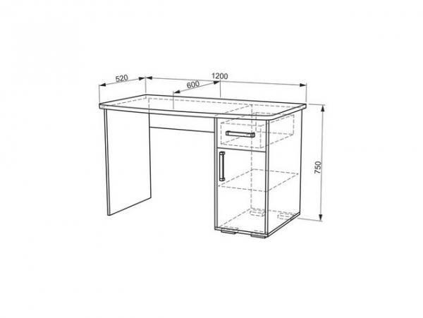 Стол компьютерный Мебельсон Лайт-1 1200