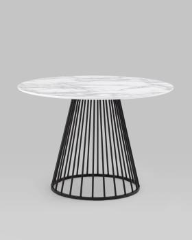 Белый мрамор/Черная ножка