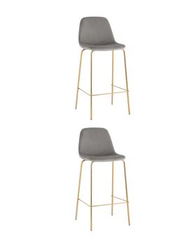 Велюр серый, золотые ножки