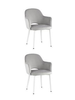 велюр серебристый/ножки белые