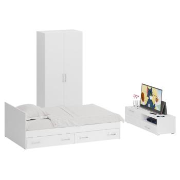 Белый/фасады ТВ тумбы МДФ белый глянец