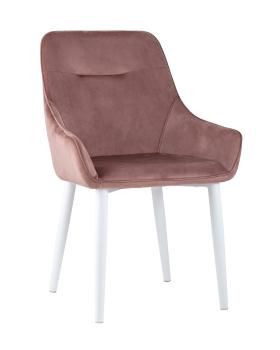 Велюр пыльно-розовый/Ножки белые