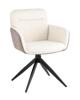 Молочный c бежевой экокожей