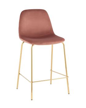 Велюр розовый/Золотые ножки