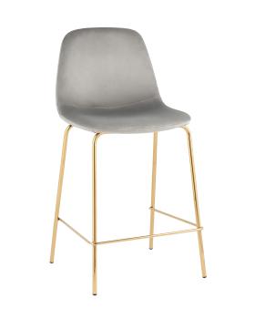 Велюр серый/Золотые ножки