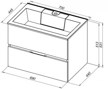 Тумба под раковину AQUANET Алвита 70
