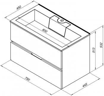 Тумба под раковину AQUANET Алвита 80