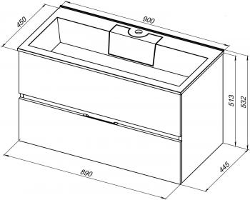 Тумба под раковину AQUANET Алвита 90