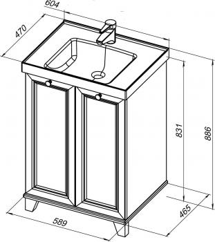 Тумба под раковину AQUANET Амели 60