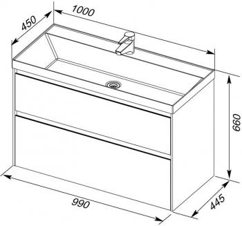 Тумба под раковину AQUANET Гласс 100