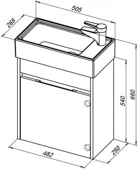 Тумба под раковину AQUANET Лидс 50