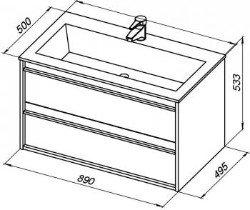Тумба под раковину AQUANET Lino 90