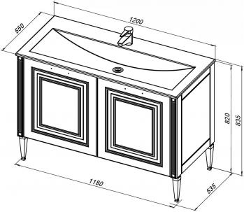 Тумба под раковину AQUANET Паола 120