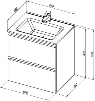Тумба под раковину De Aqua Ариетта NEW 60