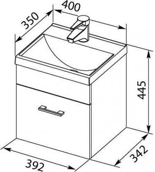 Тумба с раковиной AQUANET Нота 40