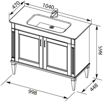 Тумба с раковиной AQUANET Селена 105 (2 дверцы)