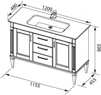 Тумба с раковиной AQUANET Селена 120