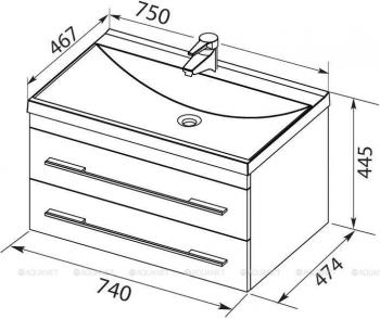 Тумба с раковиной AQUANET Верона 75