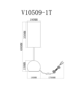 Лампа настольная Модерли V10509-1T Флинт(Лампа настольная Moderli V10509-1T Flint)