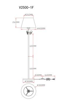 Торшер Модерли В2500-1Ф Риккардо 1*E14*60W(Торшер Moderli V2500-1F Riccardo 1*E14*60W)