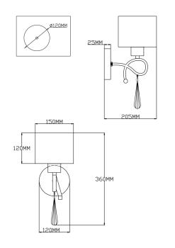 Бра Модерли В2570-1W Чилли 1*E27*60W(Бра Moderli V2570-1W Chilly 1*E27*60W)