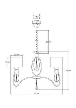Люстра подвесная Moderli V2585-5P Dark 5*E14*60W