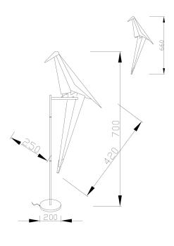 Светодиодная настольная лампа Moderli V3074-1TL origami Birds 1*LED*6W