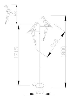 Светодиодный торшер Moderli V3075-2TL origami Birds 2*LED*6W