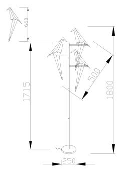 Светодиодный торшер Moderli V3075-3FL origami Birds 3*LED*6W