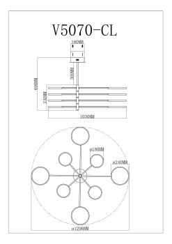 Светодиодная люстра на штанге Moderli V5070-CL Run