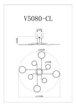 Светодиодная люстра на штанге Модерли V5080-CL Ариста(Светодиодная люстра на штанге Moderli V5080-CL Arista)