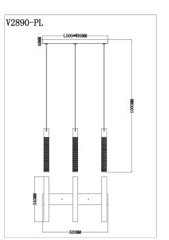Светодиодный подвесной светильник с пультом Moderli V2890-PL Novas LED 108W