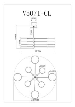 Светодиодная люстра на штанге Moderli V5071-CL Run