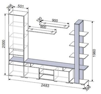 Стенка в гостиную Арника Лофт-2