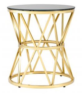 Стекло черное/Сталь золото