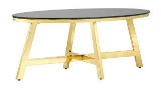 Стекло черное/Сталь золото